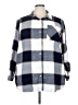 Torrid Checkered-gingham Blue Long Sleeve Button-Down Shirt Size 3X Plus (3) - photo 1