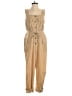 Zara 100% Cotton Solid Tan Jumpsuit Size XS - photo 1