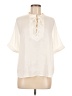 Ryegrass 100% Polyester Ivory Short Sleeve Blouse Size M - photo 1
