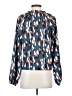 Unbranded 100% Polyester Print Blue Long Sleeve Blouse Size S - photo 2
