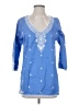 Sigrid Olsen 100% Cotton Blue 3/4 Sleeve Blouse Size XS - photo 1