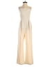 Monteau 100% Polyester Solid Ivory Jumpsuit Size S - photo 1