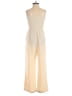 Monteau 100% Polyester Solid Ivory Jumpsuit Size S - photo 2