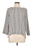 dalia 100% Polyester Houndstooth Silver 3/4 Sleeve Blouse Size L - photo 1