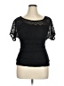 Heart Soul 100% Polyester Black Short Sleeve Top Size XL - photo 1