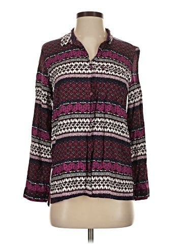 Divided by H&M 3/4 Sleeve Button-Down Shirt (view 1)