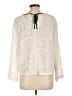 Ann Taylor LOFT 100% Polyester Ivory Long Sleeve Blouse Size L - photo 2