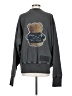WELLDONE 100% Cotton Graphic Gray Denim Jacket Teddy Sweatshirt Size S - photo 2