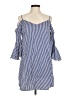 Mango 100% Cotton Stripes Blue Casual Dress Size 6 - photo 1
