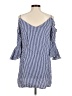 Mango 100% Cotton Stripes Blue Casual Dress Size 6 - photo 2