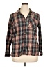 Primark 100% Cotton Plaid Brown Long Sleeve Button-Down Shirt Size 14 - photo 1