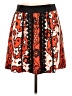 Leifsdottir 100% Silk Print Orange Silk Skirt Size 8 - photo 1