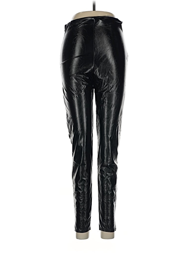Boohoo Leggings: Black Metallic Pattern Bottoms - Size 8