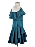 Halston Heritage 100% Polyester Teal Cocktail Dress Size 2 - photo 4