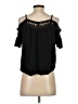 Jolt 100% Rayon Black Short Sleeve Top Size S - photo 2