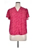 Lush 100% Polyester Pink Short Sleeve Blouse Size XL - photo 1