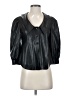 Dolce Cabo 100% Polyurethane Black 3/4 Sleeve Button-Down Shirt Size XS - photo 1