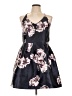 Crystal Doll 100% Polyester Floral Black Cocktail Dress Size 11 - photo 1
