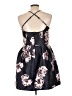 Crystal Doll 100% Polyester Floral Black Cocktail Dress Size 11 - photo 2