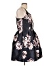 Crystal Doll 100% Polyester Floral Black Cocktail Dress Size 11 - photo 4