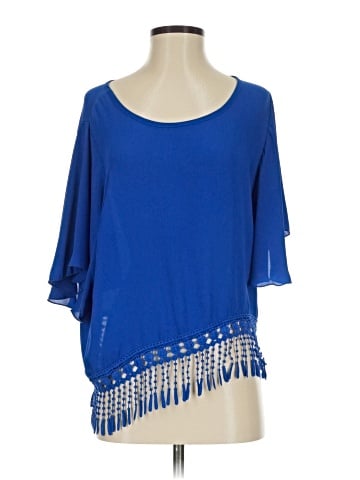 Blue Sketch 3/4 Sleeve Blouse (view 1)