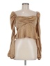 Mi ami 100% Polyester Brown Long Sleeve Blouse Size M - photo 1