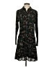 Veronica M. 100% Polyester Print Black Casual Dress Size XS - photo 1