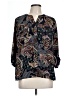 Elementz 100% Polyester Paisley Black 3/4 Sleeve Blouse Size L - photo 1