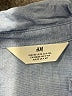 H&M 100% Cotton Chevron-herringbone Blue Long Sleeve Button-Down Shirt Size 10 - photo 3