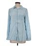 Native Youth 100% Modal Blue Long Sleeve Button-Down Shirt Size S - photo 1