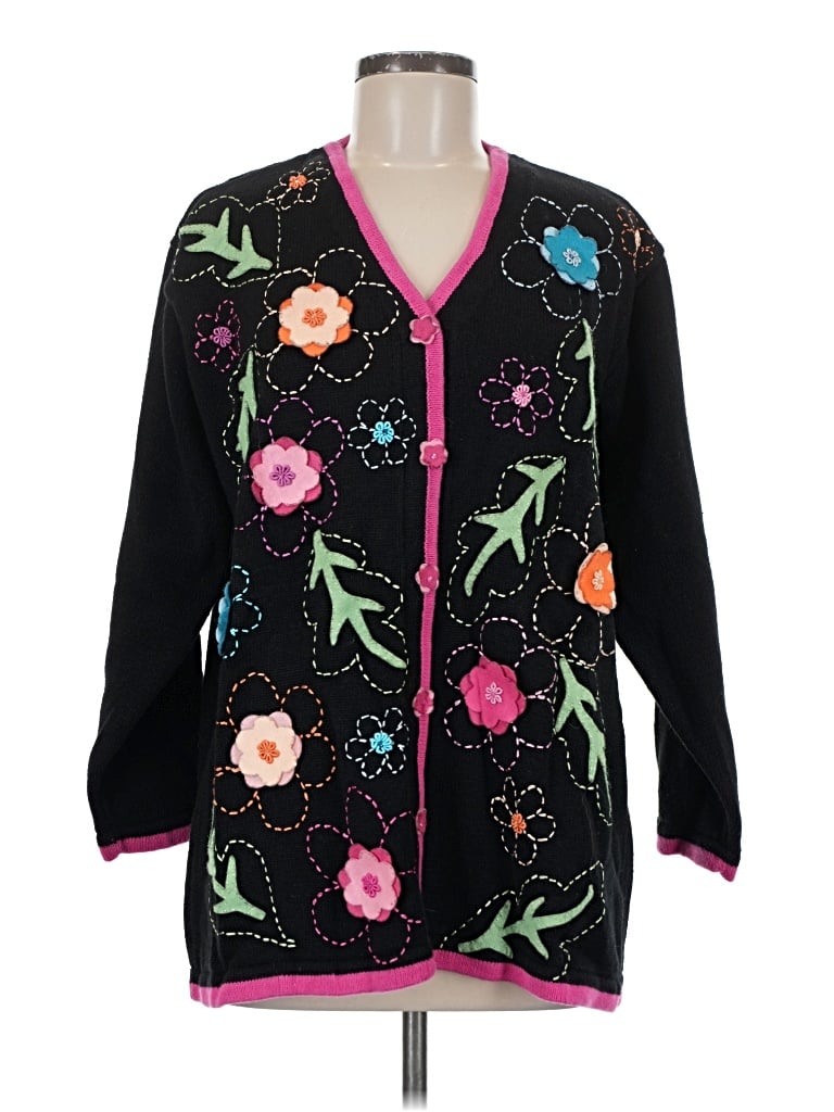 Pre-owned Storybook Knits Cardigan Sweater In Black