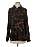 T Tahari 100% Polyester Paisley Black Blue Long Sleeve Blouse Size P (petite) - photo 1