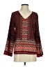 Skies Are Blue 100% Polyester Red 3/4 Sleeve Blouse Size S - photo 1