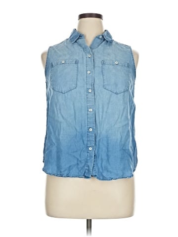New Directions Sleeveless Button-Down Shirt (view 1)