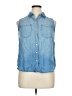 New Directions 100% Lyocell Blue Sleeveless Button-Down Shirt Size 0X - photo 1