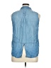 New Directions 100% Lyocell Blue Sleeveless Button-Down Shirt Size 0X - photo 2