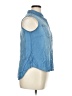 New Directions 100% Lyocell Blue Sleeveless Button-Down Shirt Size 0X - photo 4