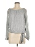 CeCe Metallic Silver Long Sleeve Blouse Size M - photo 1