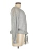 CeCe Metallic Silver Long Sleeve Blouse Size M - photo 4