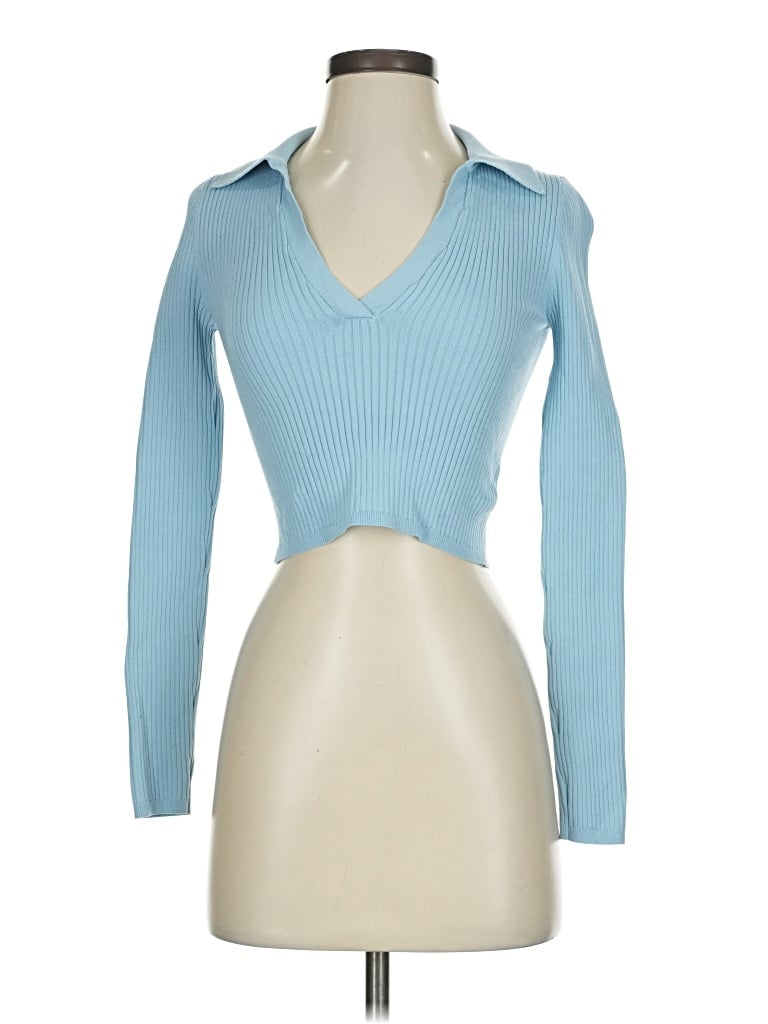 Pre-owned Babaton Long Sleeve T-shirt In Blue