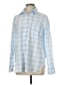 RSQ Checkered-gingham Blue Long Sleeve Blouse Size M - photo 1