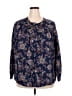 Caslon Paisley Blue Long Sleeve Blouse Size 2X - photo 1