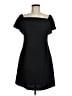 Charles Henry Solid Black Cocktail Dress Size M - photo 1