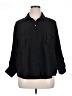 Old Navy Solid Black 3/4 Sleeve Button-Down Shirt Size XL - photo 1