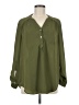 Fervour 100% Polyester Green Long Sleeve Blouse Size M - photo 1