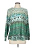 Assorted Brands Aztec Or Tribal Print Teal Long Sleeve Blouse Size L - photo 1