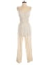 And Now This 100% Viscose Solid Ivory Gray Jumpsuit Size S - photo 1