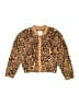 Billabong 100% Polyester Animal Print Tan Orange Fleece Jacket Size S (youth) - photo 1