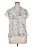 Worthington Animal Print Silver Short Sleeve Blouse Size 1X - photo 1