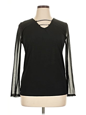 Ashley Blue Long Sleeve Blouse (view 1)